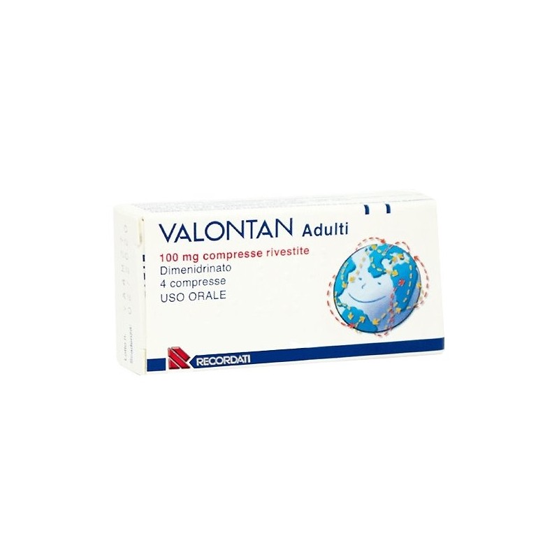 RECORDATI - Valontan Adulti 4 Compresse 100 mg - Trattamento della nausea