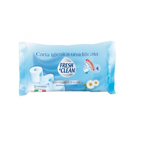 FRESH & CLEAN - Carta igienica umidificata - 12 salviette emollienti e  delicate