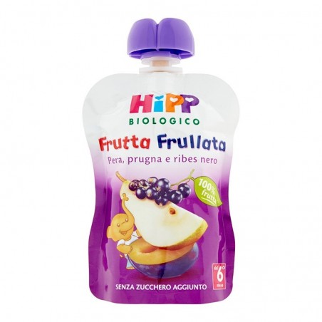 HIPP - Frutta Frullata - Purea Biologica Alla Pera Prugna E Ribes Nero 90 G