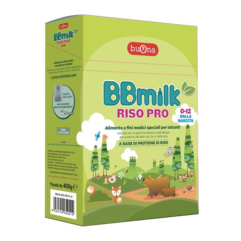 BUONA - Bbmilk Riso Pro 0-12 Dalla Nascita - Riso In Polvere Per Lattanti  400 G
