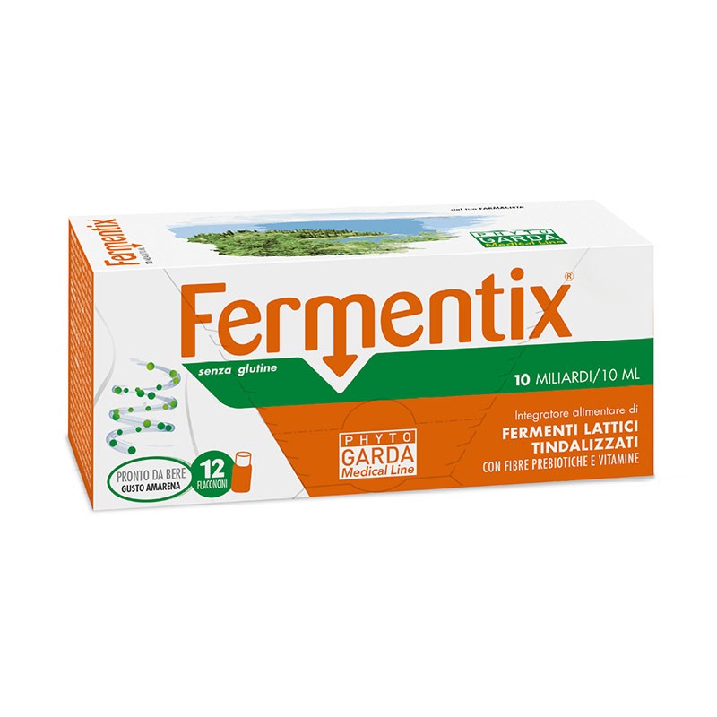 PHYTO GARDA Fermentix 12 Flaconcini gusto amarena - Integratore per l\'intestino