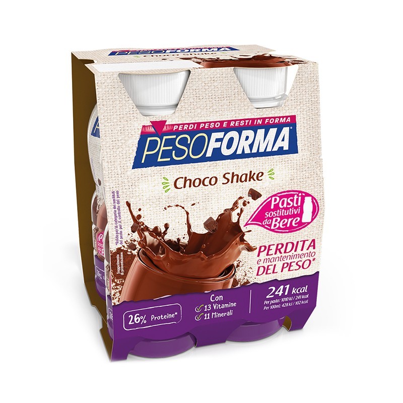 PESOFORMA Choco Shake - bevanda per la perdita del peso 4 porzioni da 236 Ml