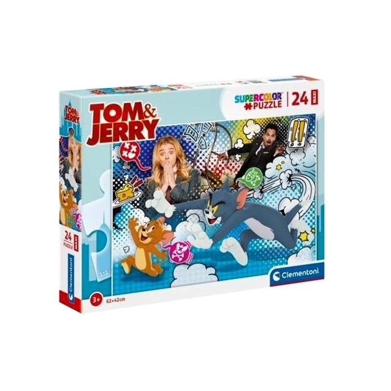 CLEMENTONI Supercolor - Puzzle Maxi 24 Pezzi Tom & Jerry