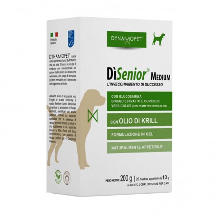 DYNAMOPET - Disenior Medium 20 Bustine 10 g - mangime complementare per cani anziani