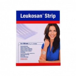 Leukosan Strip - 2 pellicole da 5 cerotti per sutura cutanea da 6 mm x 10 cm