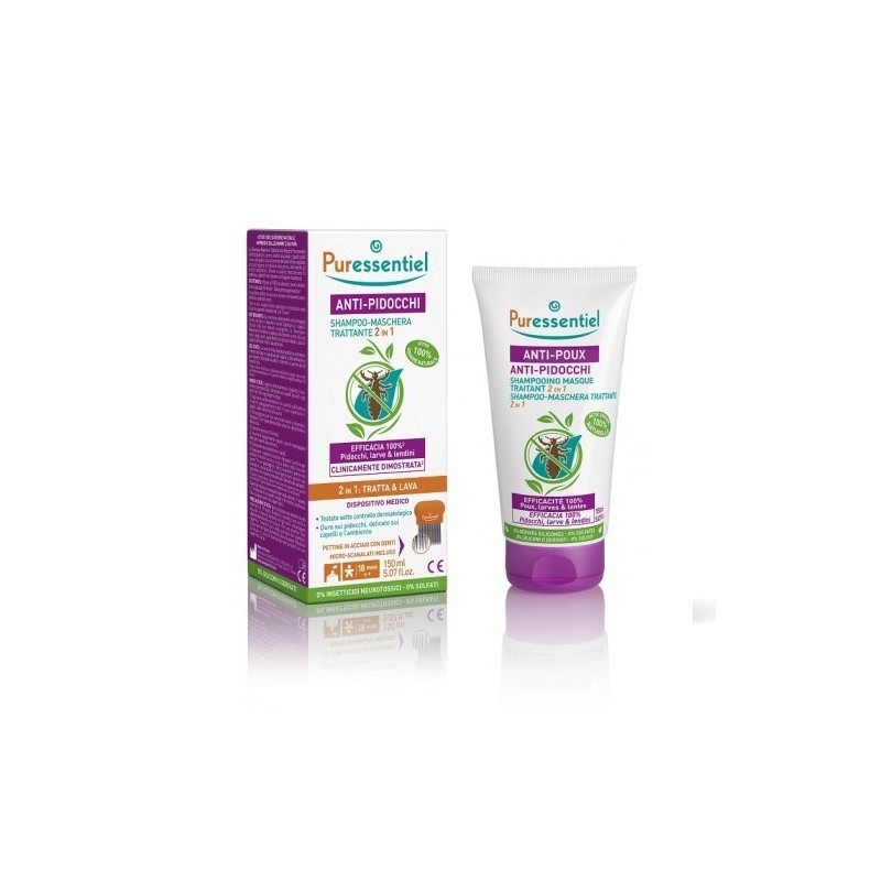 PURESSENTIEL - Shampoo 2in1 trattante anti-pidocchi 150 ml