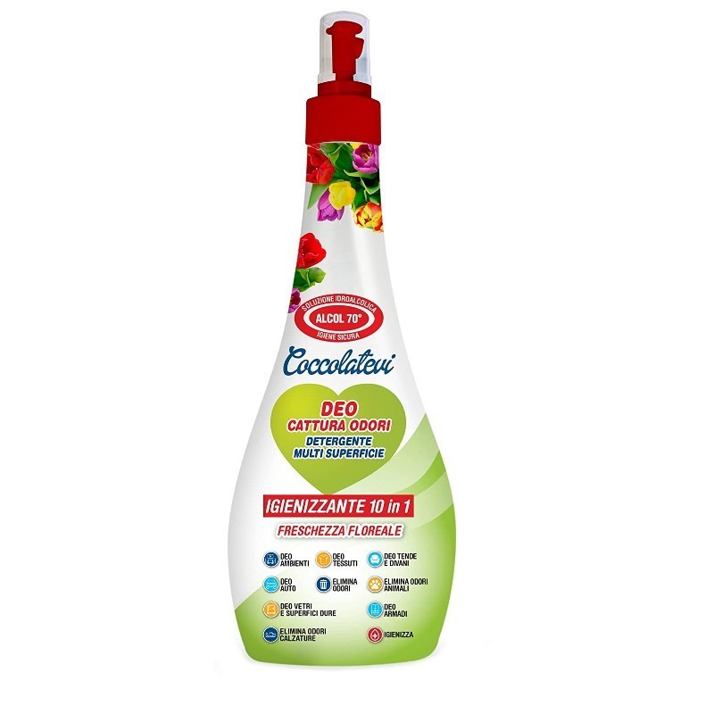 COCCOLATEVI - Igienizzante 10 In 1 - Detergente Multisuperficie Freschezza  Floreale 300 Ml