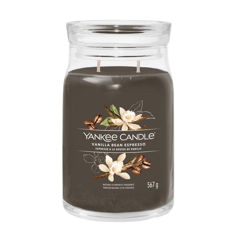 YANKEE CANDLE Vanilla Bean Espresso - candela Signature Jar profumata grande
