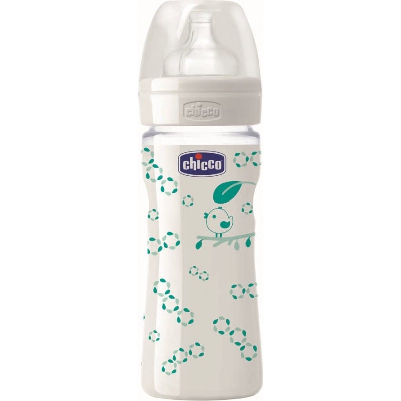 Biberon Benessere Vetro flusso regolare 240 ml tettarella in silicone verde