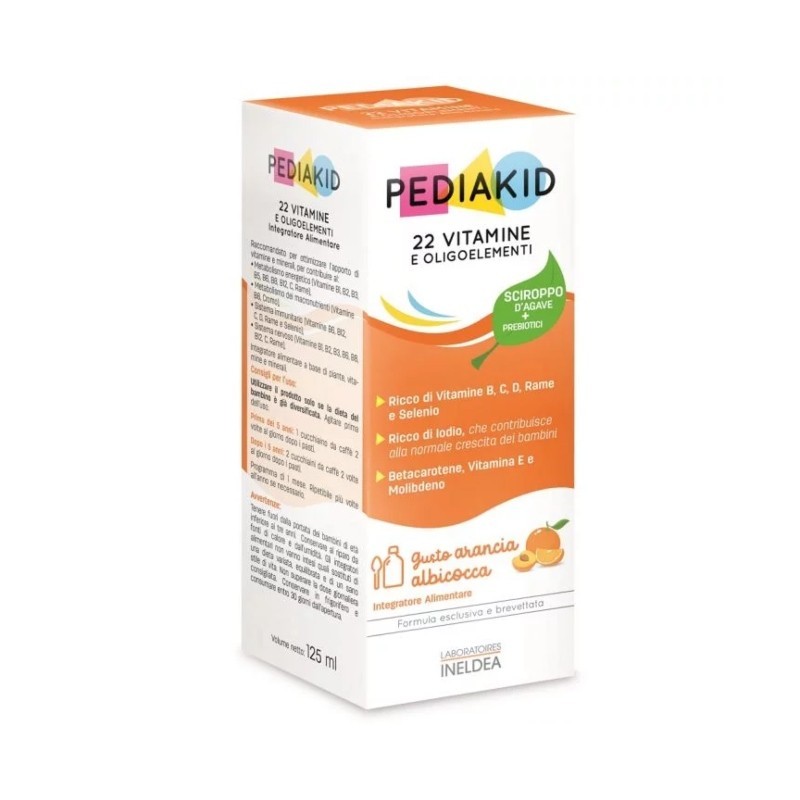 PEDIAKID 22 Vitamine E Oligoelementi 125 Ml - Integratore Di Vitamine E Minerali