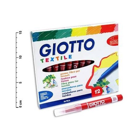 GIOTTO - Decor Textile Rosso Confezione 12 Pennarelli Per Tessuti